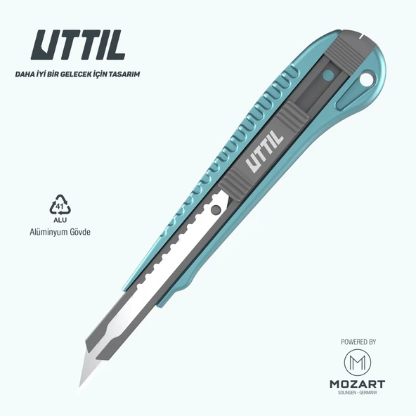 UTTIL NMUK07-30 Alüminyum Gövdeli 30 derece 9 mm bıçaklı Metal Maket Bıçağı