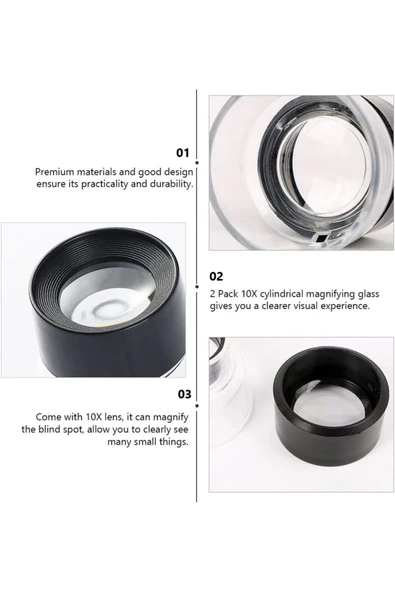 Büyüteç 10x Kuyumcu Saat Tamir Büyüteci Kumaş Büyüteci Yakın Büyüteç Göz Büyüteci - 7