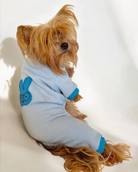 Blue Bunny Kalın Penye Köpek Tulum Pijama