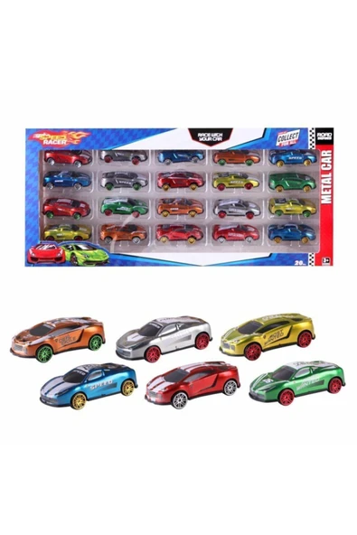 Toysan 20 Li Speed Racer Diecast Metal Araba Toy-35