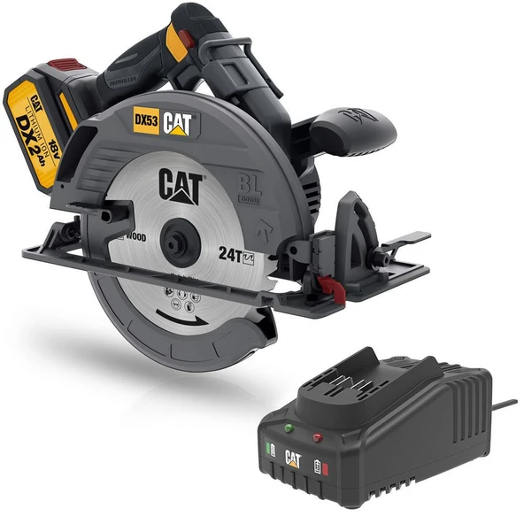 Cat Dx53Bc 18Volt 2.0Ah Liıon 185Mm Tek Akülü Kömürsüz Profesyonel Daire Testere