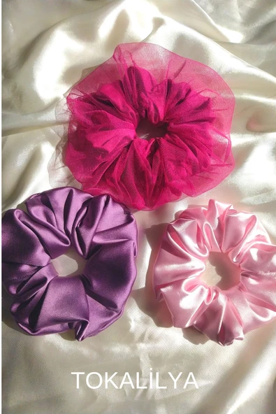 kadın saten tüllü 3lü set - 2