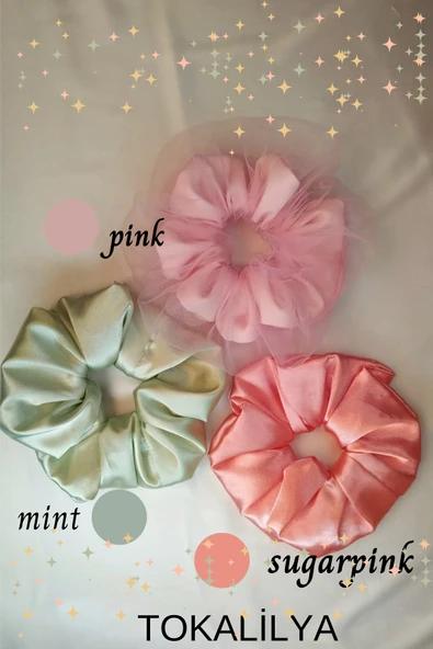 kadın saten tüllü 3lü set - 5