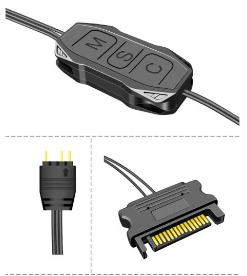 Coolmoon 5V 3Pin RGB ARGBden Denetleyici Güç Adaptörüne Bilgisayar PC Kasa LED F/F