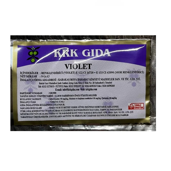 Gıda Boyası Toz Mor Renklendirici 9 Gr