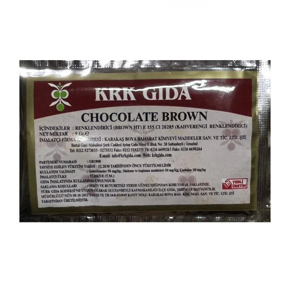 Gıda Boyası Toz Kahverengi Renklendirici 9 Gr