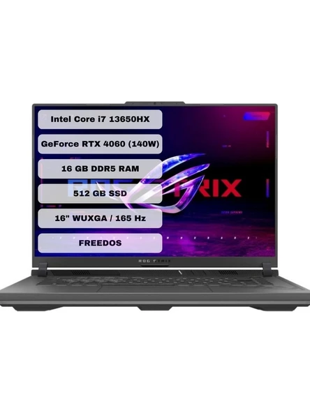 Asus ROG Strix G16 G614JV-N3110 i7-13650HX 16 GB 512 GB SSD RTX4060 16 WUXGA Gaming Laptop - 7
