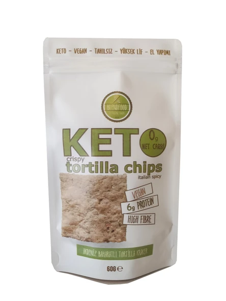 Blendfood Ketojenik Akdeniz Baharatlı Tortilla Kraker (60gr)