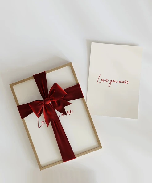 Çerçevesiz Poster Love You More Minimal El Yazısı