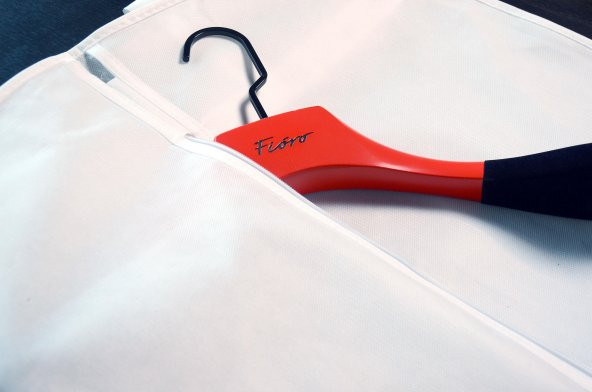 Gelinlik,Abiye Elbise Kılıfı 70x180,20 cm Açılabilir Körük Gamboç Beyaz Renk 10 Adet - 5
