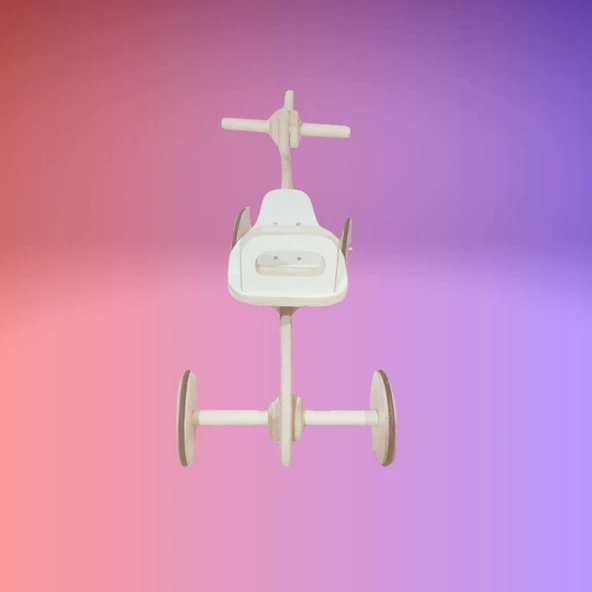 Montessori Çocuk Denge Bisikleti 2-6 Yaş / MDF Tavşan Başlıklı Tasarım - 6