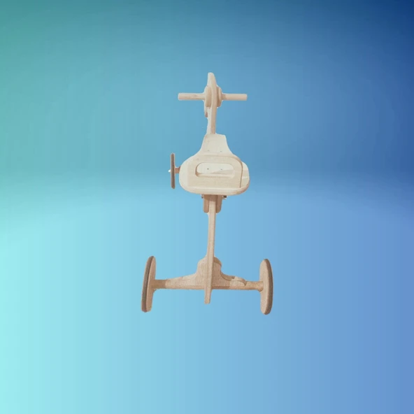 Montessori Çocuk Denge Bisikleti 2-6 Yaş / MDF Tavşan Başlıklı Tasarım - 7