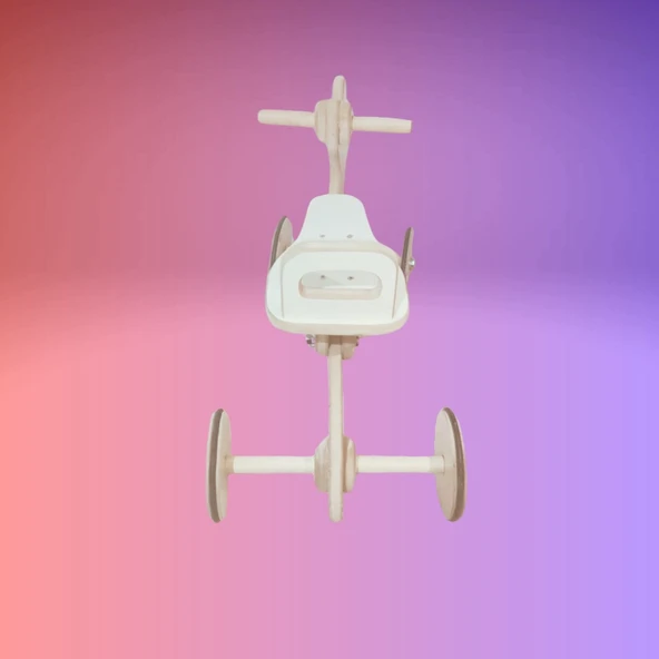 Montessori Çocuk Denge Bisikleti 2-6 Yaş / MDF Tavşan Başlıklı Tasarım - 8