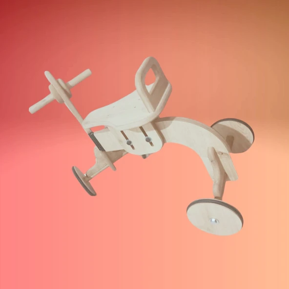 Montessori Çocuk Denge Bisikleti 2-6 Yaş MDF At Başlık - 4