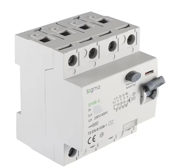 Sigma - 4P 40A 300mA Trifaze Yangın Koruma Rölesi SHM4040300