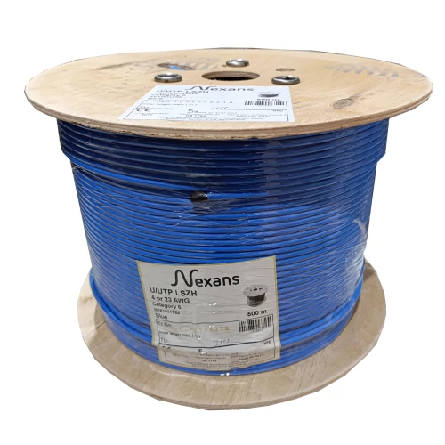 NEXANS NEX1611TB5, CAT6, 500M, 23AWG 0,58mm, UTP, %100 Bakir, LSZH Halogen Free, Makara, Kablo MAVI - 2