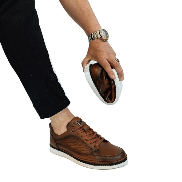 Voyager M012 Taba Hakiki Yumuşak Deri Erkek Ayakkabı - 11