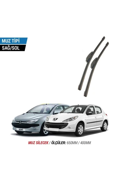 Velonova PEUGEOT 206 2009-2013 2'li Ön Cam Sileceği Sağ Sol Silecek Takımı Muz Silecek ürün görseli