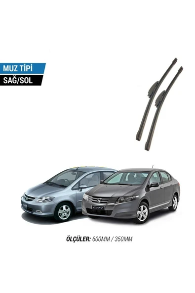 HONDA CİTY 2006-2011 2'li Ön Cam Sileceği Sağ Sol Silecek Takımı Muz Silecek