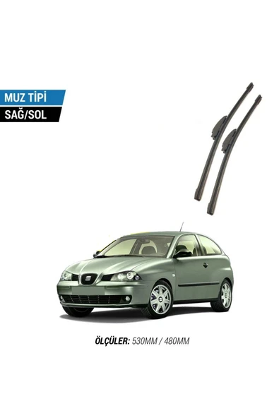 Velonova SEAT İBİZA 2002-2005 2'li Ön Cam Sileceği Sağ Sol Silecek Takımı Muz Silecek ürün görseli