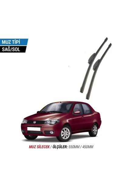 Velonova FİAT ALBEA 2002-2012 2'li Ön Cam Sileceği Sağ Sol Silecek Takımı Muz Silecek ürün görseli