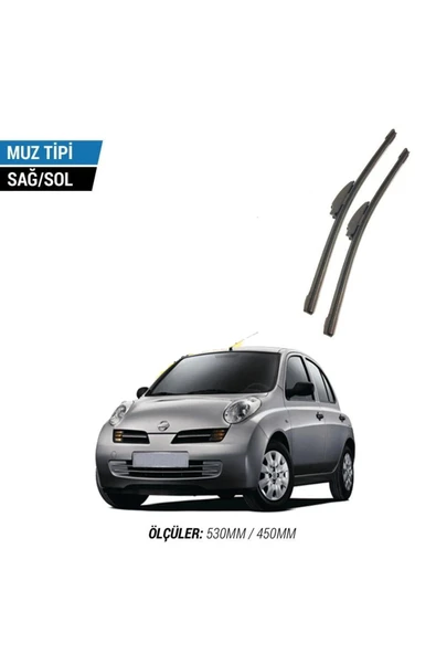 Velonova NİSSAN MİCRA 2005-2010 2'li Ön Cam Sileceği Sağ Sol Silecek Takımı Muz Silecek ürün görseli