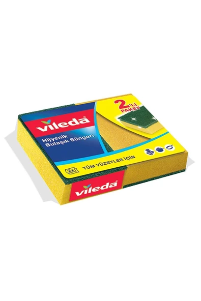 Vileda 2 Li Yeşil Klasik Düz Sünger