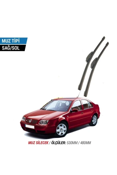 Velonova VOLKSWAGEN BORA 2003-2006 2'li Ön Cam Sileceği Sağ Sol Silecek Takımı Muz Silecek ürün görseli