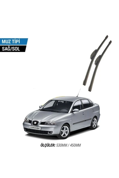 Velonova SEAT CORDOBA 2003-2005 2'li Ön Cam Sileceği Sağ Sol Silecek Takımı Muz Silecek ürün görseli