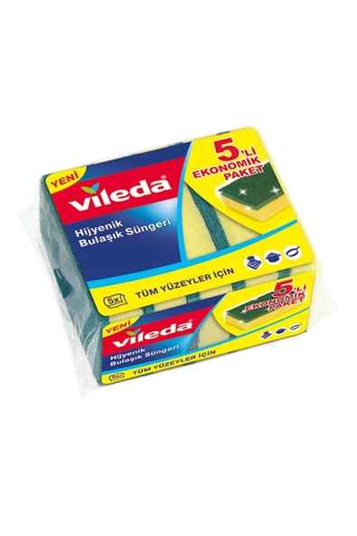 Vileda 5 Li Yeşil Klasik Düz Sünger - 2