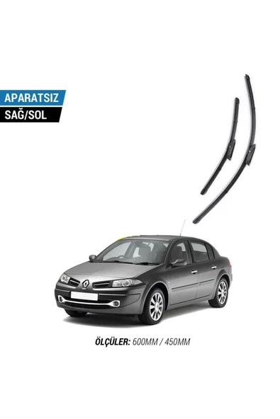 Velonova RENAULT MEGANE-2 2006-2009 2'li Ön Cam Sileceği Sağ Sol Silecek Takımı Muz Silecek ürün görseli