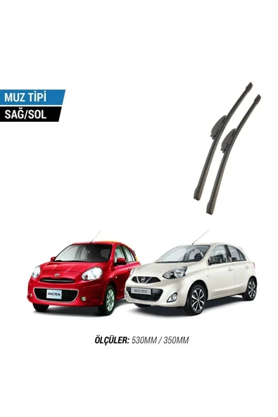 Velonova NİSSAN MİCRA 2011-2016 2'li Ön Cam Sileceği Sağ Sol Silecek Takımı Muz Silecek ürün görseli