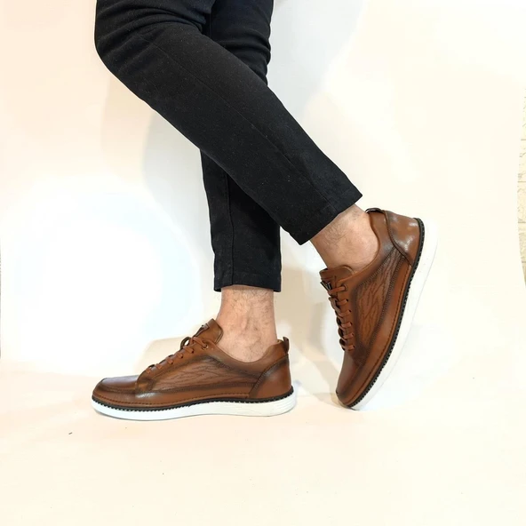 Voyager M012 Taba Hakiki Yumuşak Deri Erkek Ayakkabı - 9