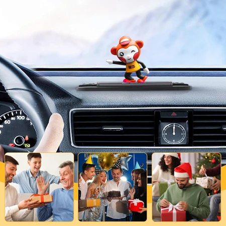 Araç İçi Numaratörlü Kayan Turuncu Karikatür Figürü Komik Torpido Aksesuarı - 6