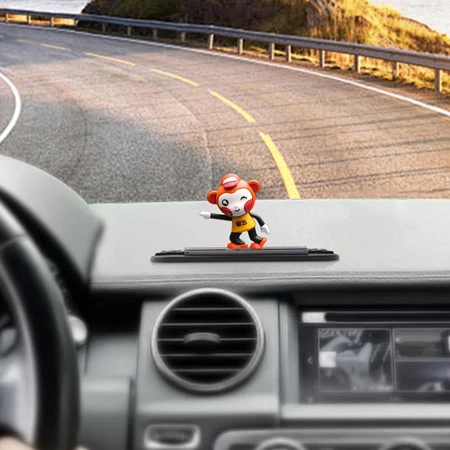 Araç İçi Numaratörlü Kayan Turuncu Karikatür Figürü Komik Torpido Aksesuarı - 4