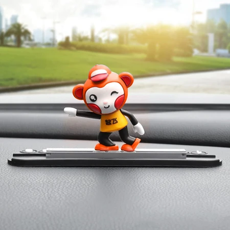 Araç İçi Numaratörlü Kayan Turuncu Karikatür Figürü Komik Torpido Aksesuarı - 2