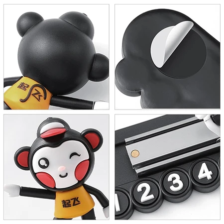 Araç İçi Numaratörlü Kayan Turuncu Karikatür Figürü Komik Torpido Aksesuarı - 7