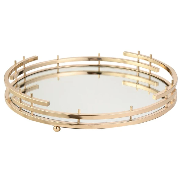 Vitale Gold Aynalı Söz Tepsisi 40*40*7 cm