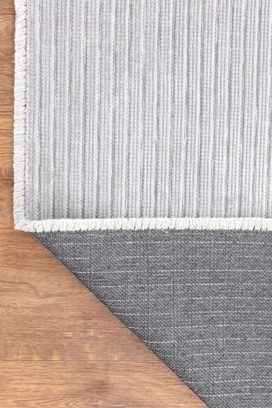 RAVİ Yıkanabilir Kaydırmaz,Pamuk Dokuma,Premium Kalite Salon&mutfak&yemek Odası Kilimi 1702A-GRİ ürün görseli