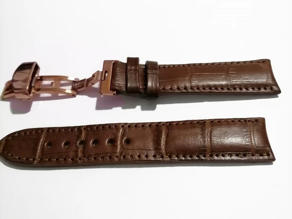 Fado &Hertür Saate &Uygun  Kelebek  Toka  24 MM  kahve kordon   (194)  rose toka - 2