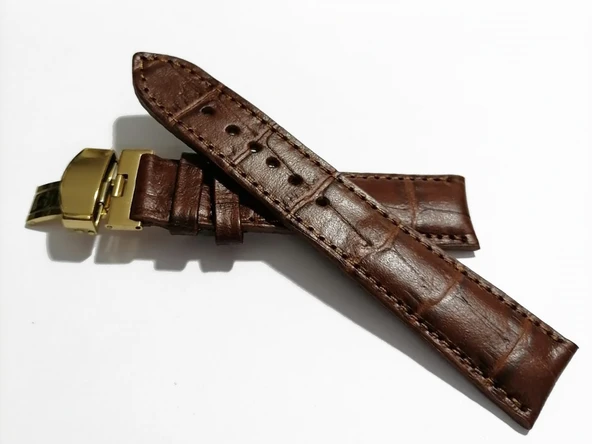Fado &Hertür Saate &Uygun  Kelebek  Toka 20 MM  kahve    Kordon(177)  altın toka