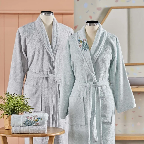 TAÇ 4379 SOFT BAMBOO ANNA MİNT GRİ AİLE SETİ - 2