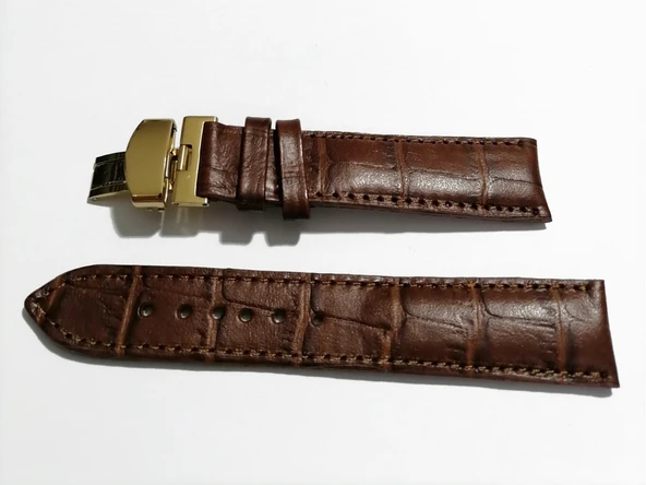 Fado &Hertür Saate &Uygun  Kelebek  Toka 22 MM  kahve kordon   (182 ) altın  toka - Resim 2