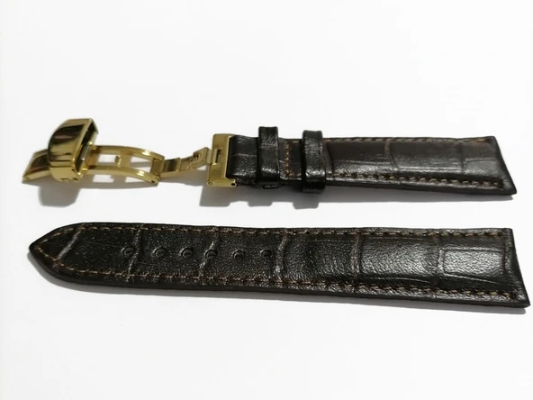 Fado &Hertür Saate &Uygun  Kelebek  Toka 20 mm koyu  kahve    Kordon(175)   altın  toka - 2