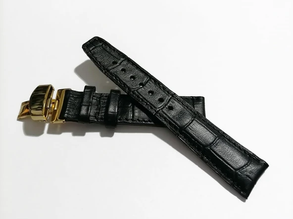Fado &Hertür Saate &Uygun  Kelebek  Toka  24 MM  siyah kordon   (191 ) altın    toka