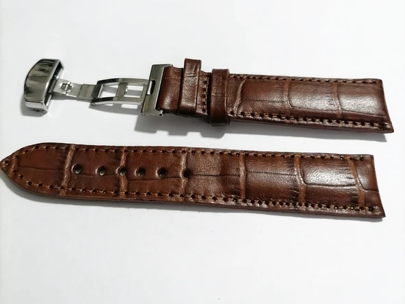 Fado &Hertür Saate &Uygun  Kelebek  Toka  24 MM  kahve kordon   (192)gumuş   toka - 3