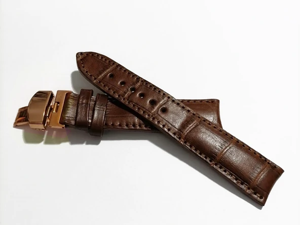 Fado &Hertür Saate &Uygun  Kelebek  Toka  24 MM  kahve kordon   (194)  rose toka