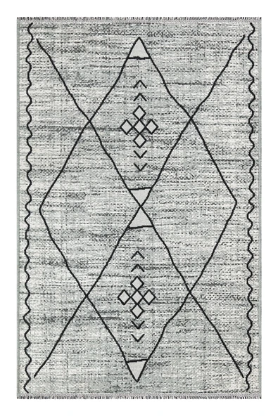 PALERMO 6814A Gri Çift Taraflı Yıkanabilir Dokuma Kolay Temizlenir Halı Kilim - 5