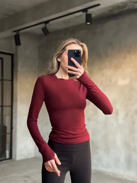 Parmak Geçmeli Buzi Body - Bordo