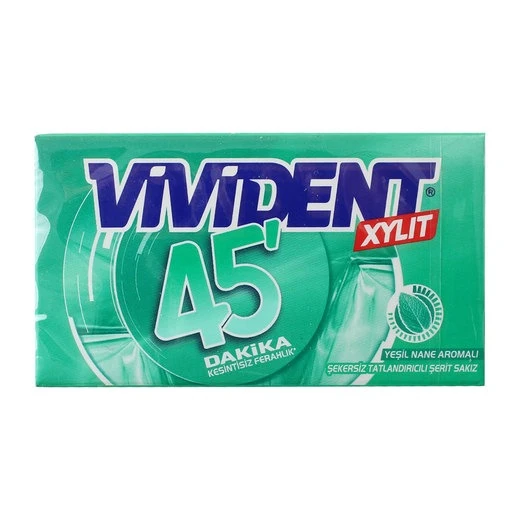 Vivident Cüzdan Sakız 45 Dakika Yeşil Nane Aromalı Sakız 26gr 18 adet - 2